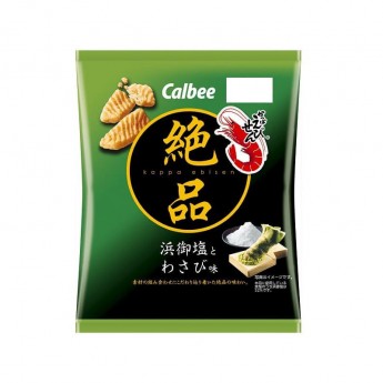 Пшеничные чипсы с креветкой и васаби Кальби Calbee, 60 г, Япония