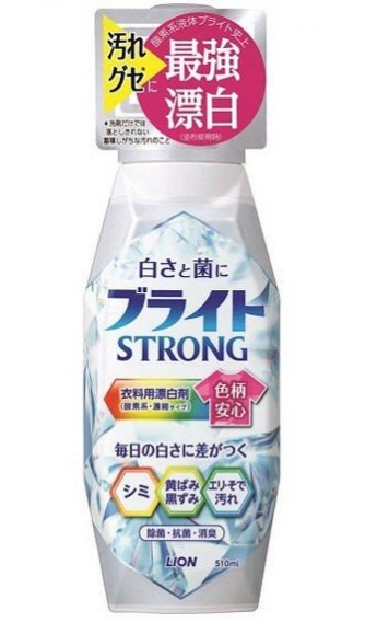 Кислородный гель-отбеливатель LION Bright Strong для стойких загрязнений с антибактериальным эффектом, 510мл, Япония