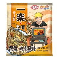 Лапша бп Ичираку Рамен со вкусом курицы Наруто Naruto Yile Noodles, пачка, 92 г, Китай