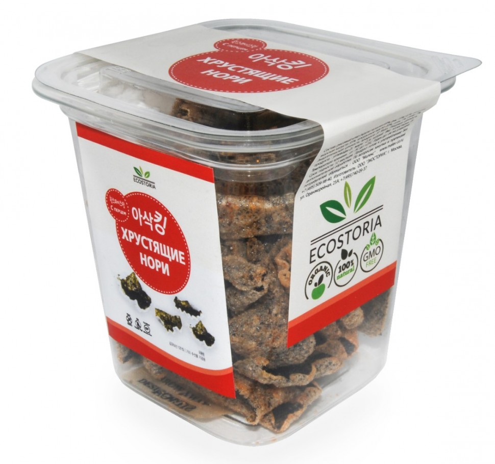 Хрустящие нори чипсы в темпуре с перцем чили Ecostoria, 32 г