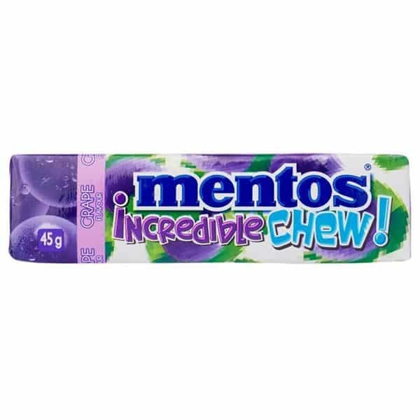 Жевательные конфеты MENTOS INCREDIBLE CHEW со вкусом винограда, 45г