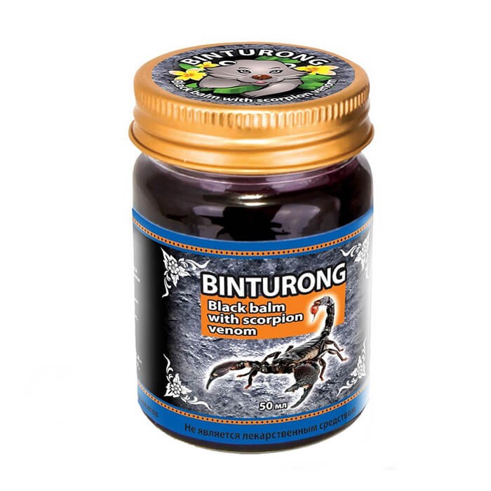 Бальзам для тела Binturong Black Balm с ядом скорпиона, 50г, Таиланд