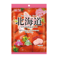 Мягкая карамель RIBON клубника со сливками из префектуры Хоккайдо, 66г Япония