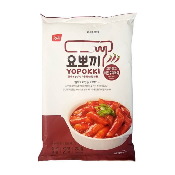 Рисовые Токпокки в остром соусе со жгучим перцем Young Poong Topokki,2 порции (для варки), 240 г, Корея