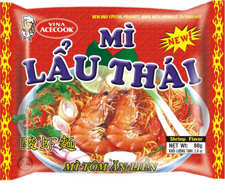 Лапша быстрого приготовления MI Lau Thai со вкусом креветки, 83г, Вьетнам
