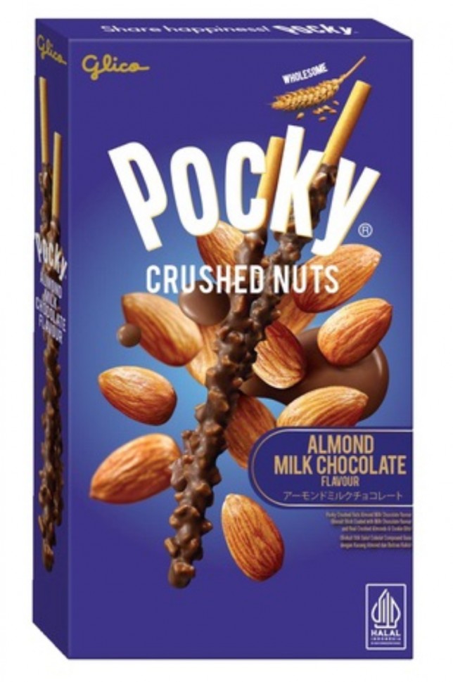 Палочки Поки в молочном шоколаде с миндальной крошкой Pocky Glico, 25 г, Китай