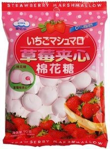 Маршмеллоу с клубничной начинкой (зефир) EIWA, 90 г, Япония
