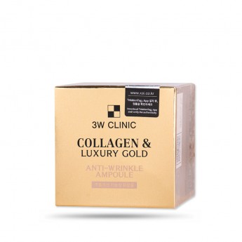 Сыворотка для лица в ампулах с коллагеном и золотом Collagen&Luxury Gold Anti-Wrinkle Ampoule 3W CLINIC, 13 мл * 4 шт