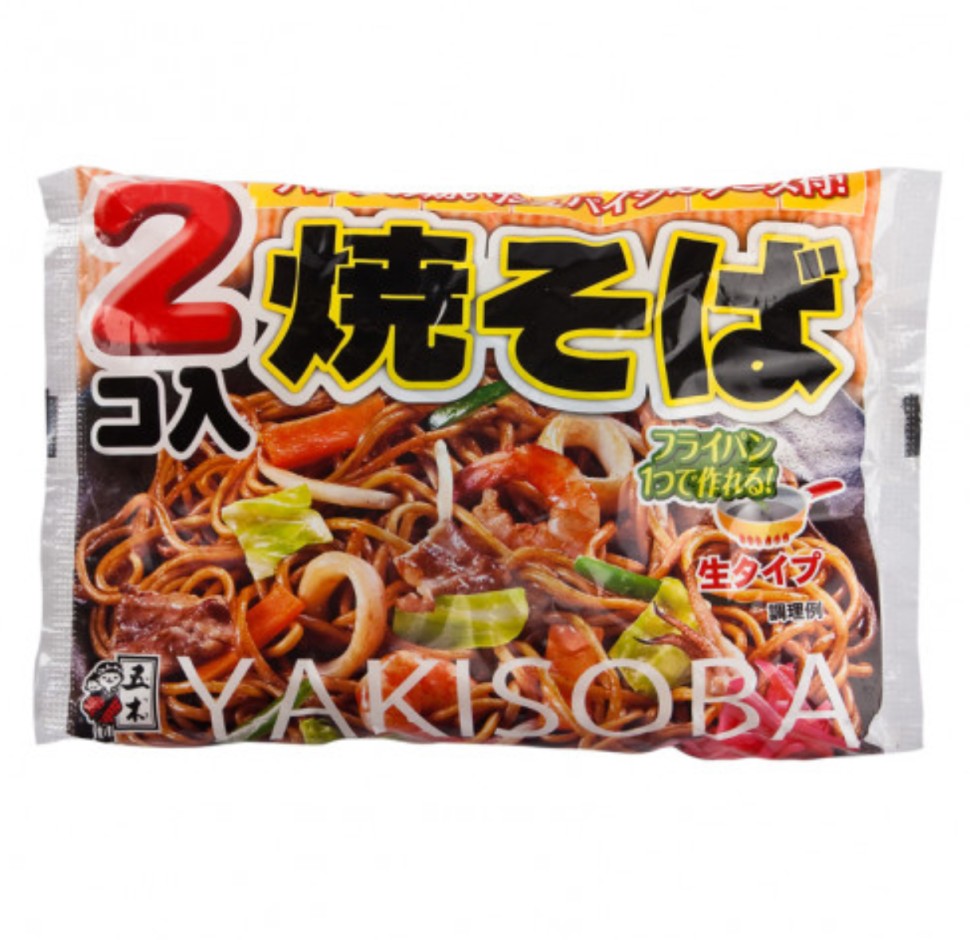 Вареная лапша Якисоба со свининой и овощами (2 порции), 340г, Япония
