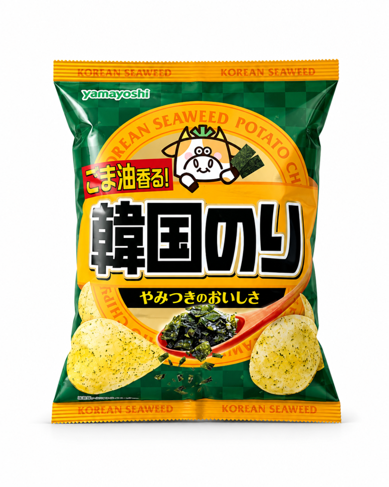 Чипсы картофельные Ямайоши Yamayoshi Karakuchi Korean Nori (острые корейские нори), Япония, 55г