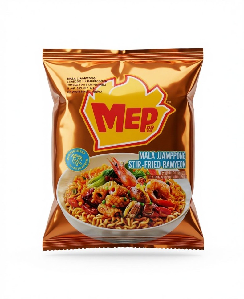 Лапша б/п Самянг острая со вкусом морепродуктов, MEP Mala Jjamppong Stir-Fried, Samyang 80г