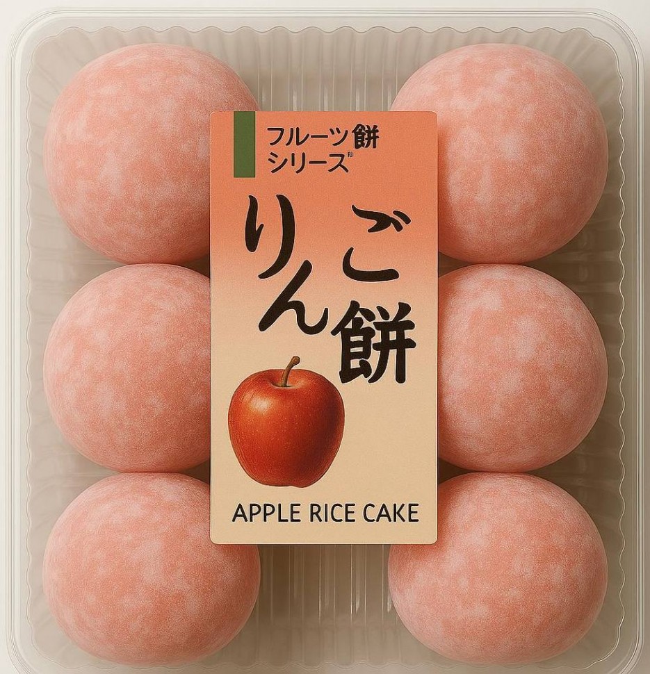 Японские Моти Дайфуку с красным яблоком Фуджи Kubota Seika 6шт 160г Япония