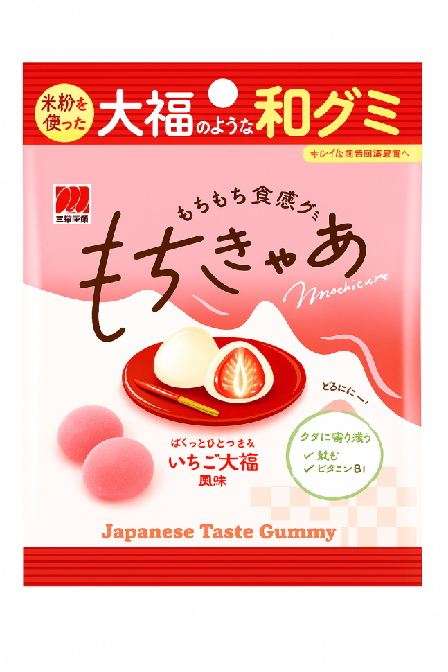 Жевательные конфеты Санко сейко со вкусом клубничного дайфуку, Sanko seiko, Япония, 40 г