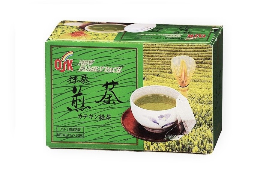 Зеленый чай Сенча с добавлением матча OSK New family, 20 пакетиков, Япония