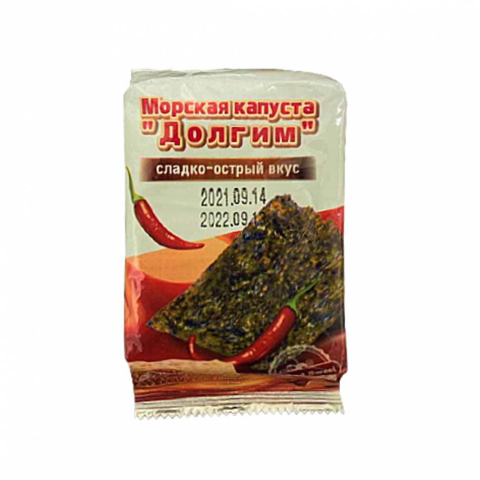 Нори-чипсы в традиционных сладко-острых специях "Долгим" , 5г Корея