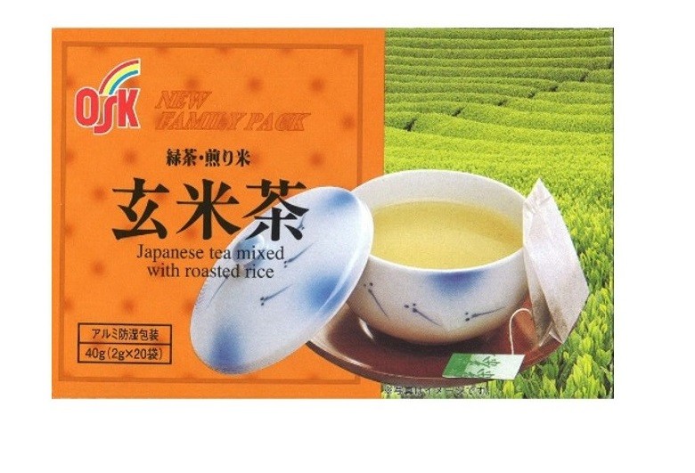 Зеленый чай Генмайча с добавлением матча OSK New family, 20 пакетиков, Япония