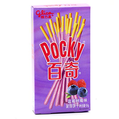 Печенье Pocky Палочки Покки со вкусом ягод малины и черники, 55г, Китай