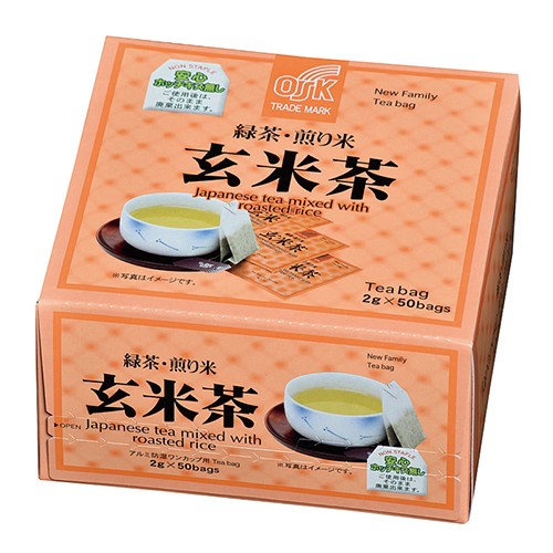 Зеленый чай с добавлением обжаренного риса Генмайча OSK New family, 50 пакетиков, Япония