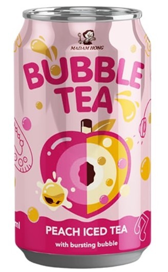 Напиток безалкогольный Bubble чай Lady Boba со вкусом персика, 320мл, Тайвань