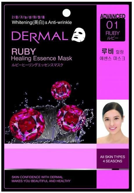 Коллагеновая маска Dermal Advanced Ruby Healing Essence Mask, Корея, 28г