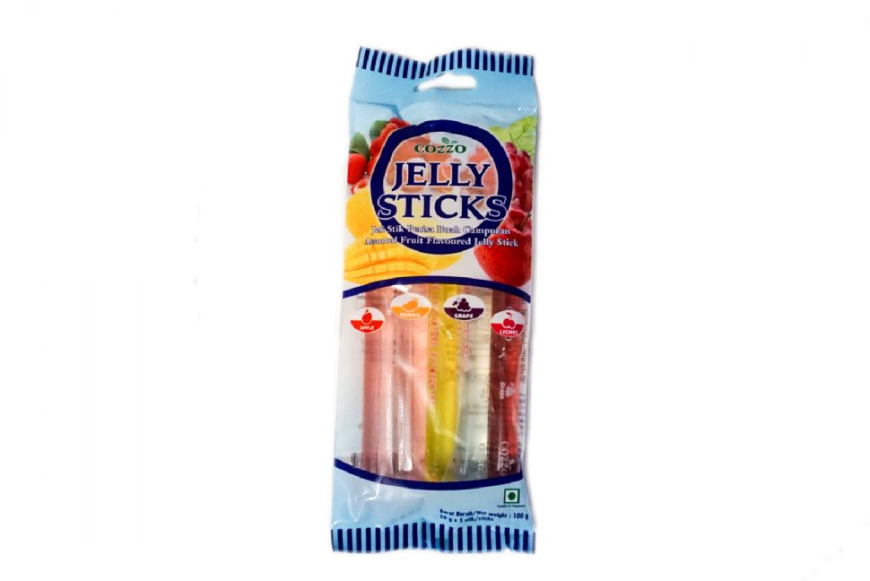 Трубочки желе Jelly Sticks со вкусом манго, яблока, винограда и личи, 100г