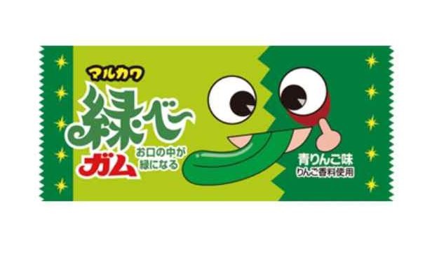 Жевательная резинка "Зеленый язык" Marukawa зеленое яблоко, 4г, Япония