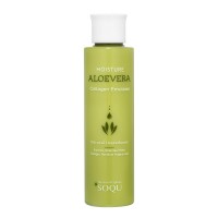 Увлажняющая эмульсия для лица SOQO Aloe Vera Collagen Emulsion с алоэ вера и коллагеном, 150 мл, Корея