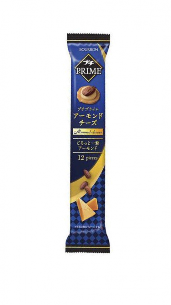 Рисовые крекеры Prime с прослойкой со вкусом сыра камамбер и миндалём, 27гр Bourbon (Бурбон), 27г Япония