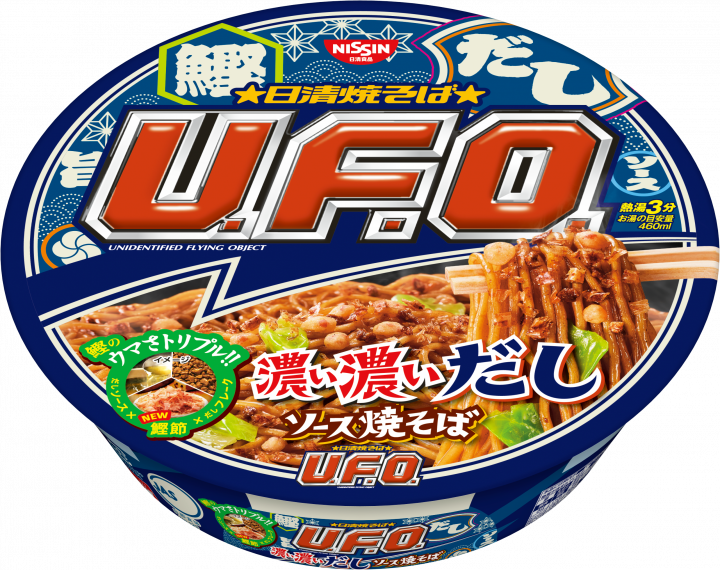 Рамен бп с морским лососем Сакэмас, насыщенным бульоном Даси, светлым соевым соусом и овощами Nissin UFO ,113 г, Япония (тонкая пшеничная лапша)