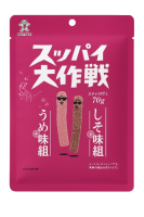 Жевательный мармелад Червячки "Хочу-Хочу" Слива умэ и листья шисо, Want Want Japan Co. 70г, Япония