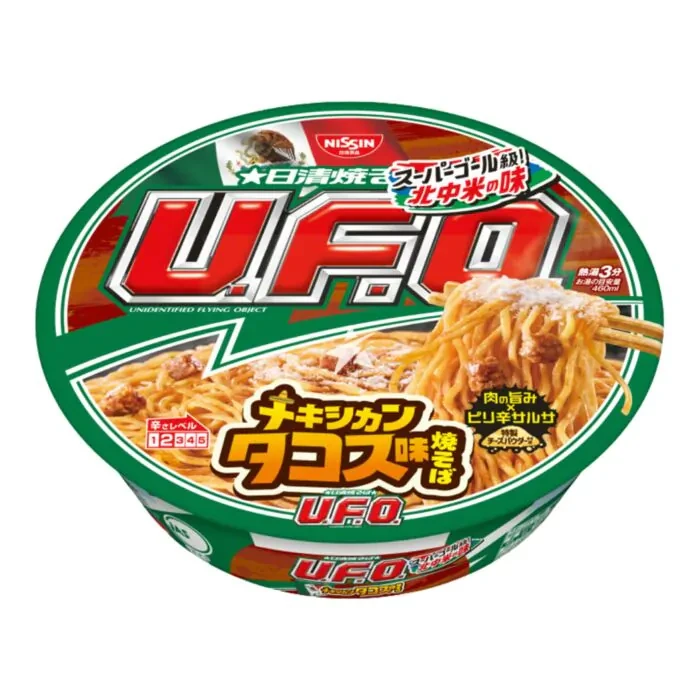 Жареная лапша якисоба б/п UFO со вкусом мексиканского тако, 103г., Япония
