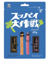 Жевательный мармелад Червячки &quot;Хочу-Хочу&quot; Энергетический напиток и тропические фрукты Want Want Japan Co. 65г, Япония