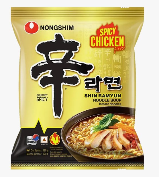 Лапша быстрого приготовления Шин Рамен со вкусом острой курицы Nongshim, 120 г
