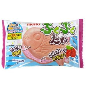 Вафельное печенье "Тайяки" с клубничной начинкой Meito, 16,5г, Япония
