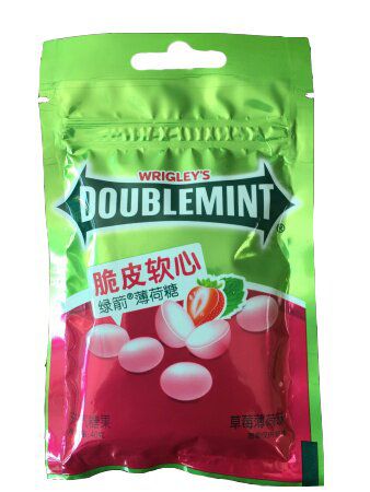 Жевательные конфеты Doublemint с клубникой и мятой, 40г