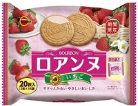 Печенье Bourbon (Бурбон) c начинкой из клубничного крема чиз, 20 шт. 142 г Япония