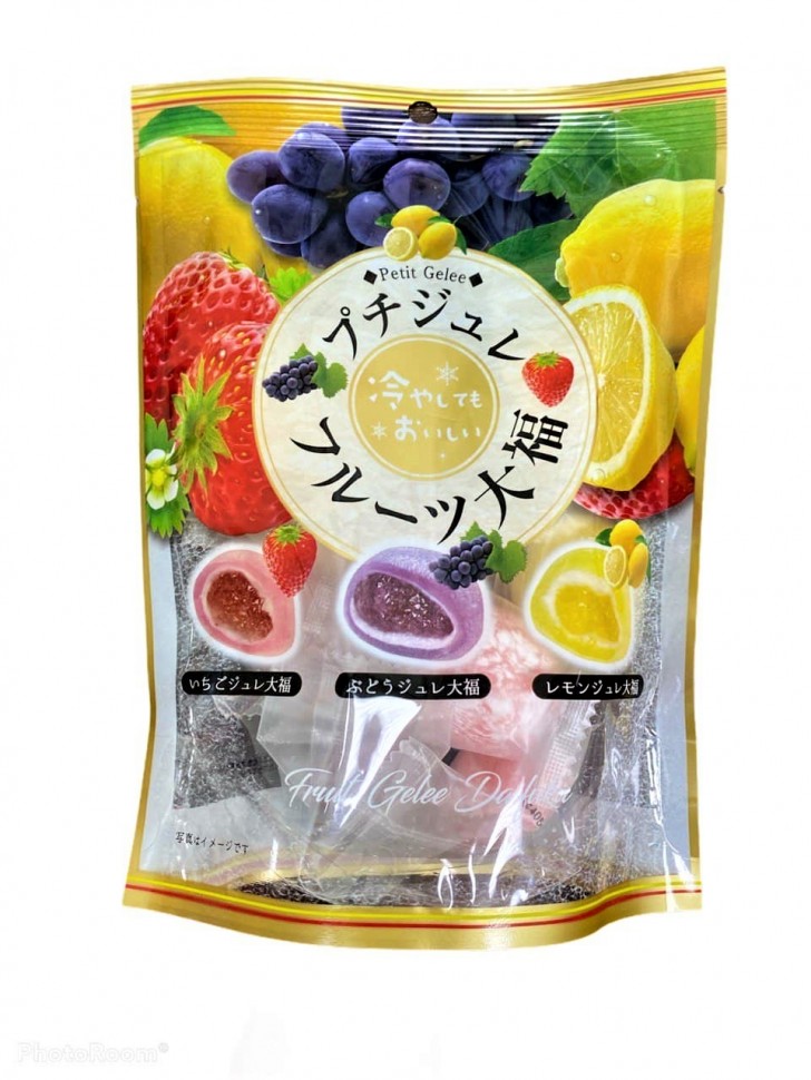 Японские моти Дайфуку фруктовое ассорти (клубника, виноград, лимон), 115г Япония