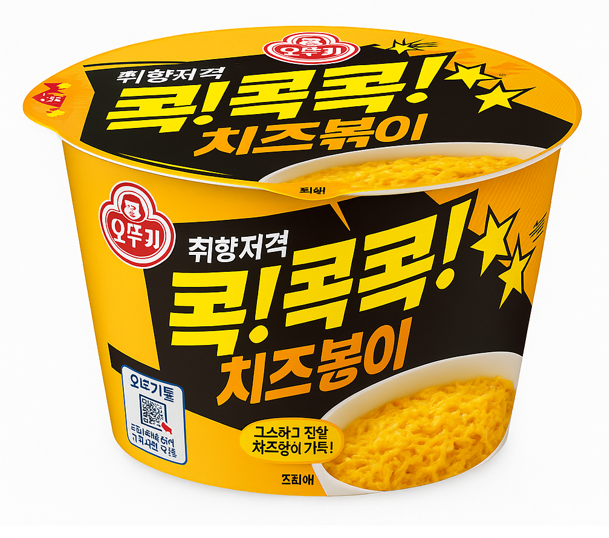 Сырный рамен Оттоги быстрого приготовления в большой чашке, 95г Южная Корея