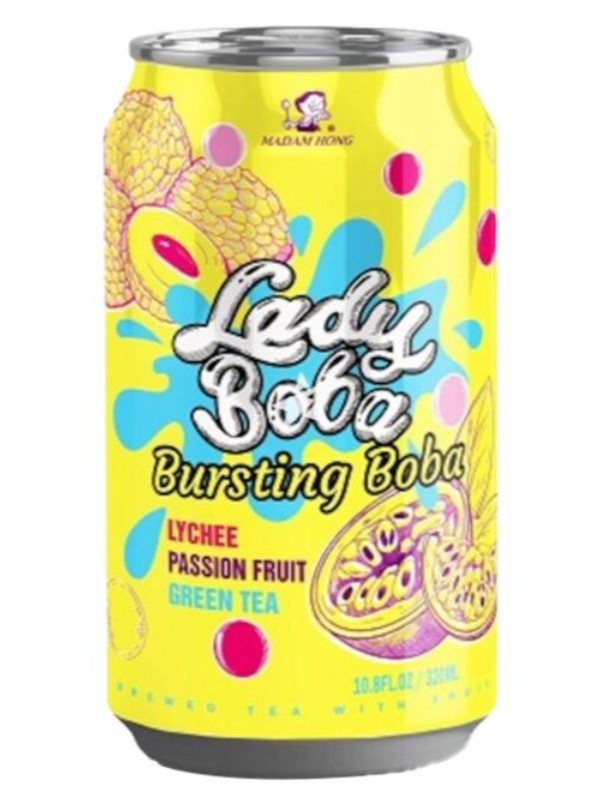 Напиток безалкогольный Bubble чай Lady Boba со вкусом личи и маракуйя, 320мл, Тайвань