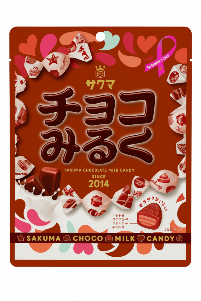 Леденцы Сакума Чоко с шоколадно-молочным вкусом, 62г, Япония