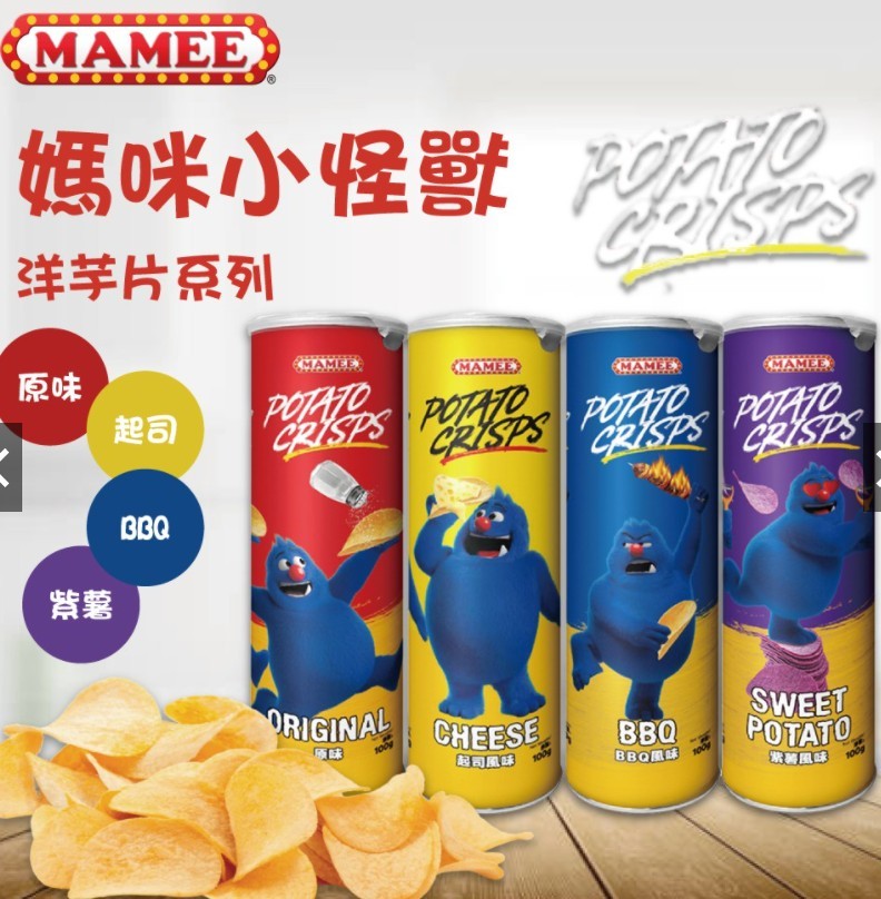 Купить Чипсы MAMEE горячего барбекю BBQ POTATO CRISPS 100г, Малайзия по ...