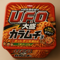 Якисоба UFO Nissin острый перец чили под соусом Карамучо, Nissin, Япония, 135г
