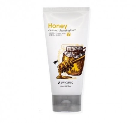 Пенка для умывания с медом 3w Clinic Honey Clean Up Cleansing Foam, 150 мл