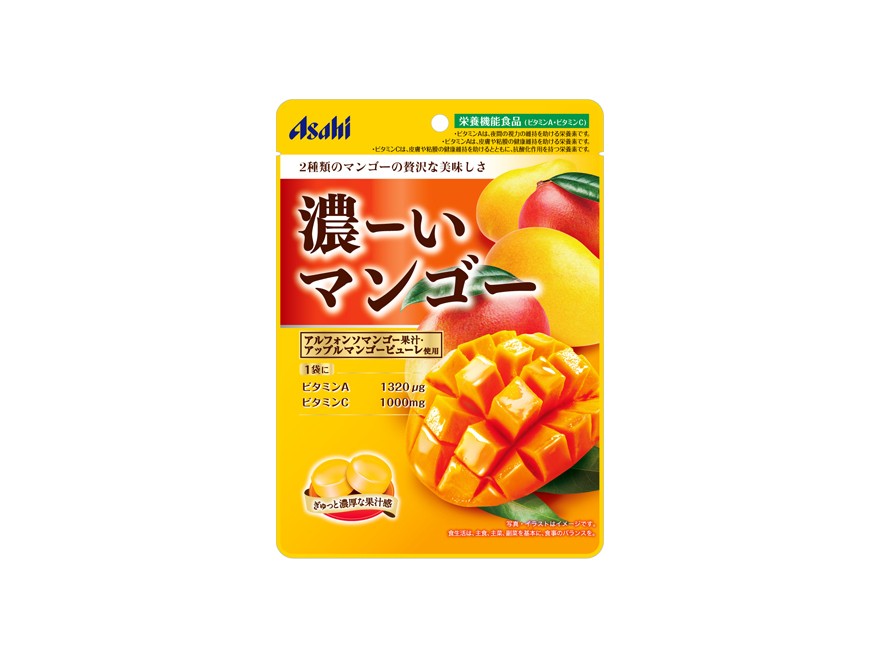 Леденцы с пюре из манго с витаминами А и С Asahi Group Foods, 88г Япония