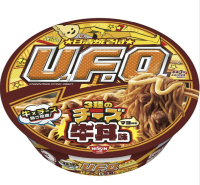Лапша UFO Nissin Якисоба вкус говядины и 3 вида сыра, Япония, 107г