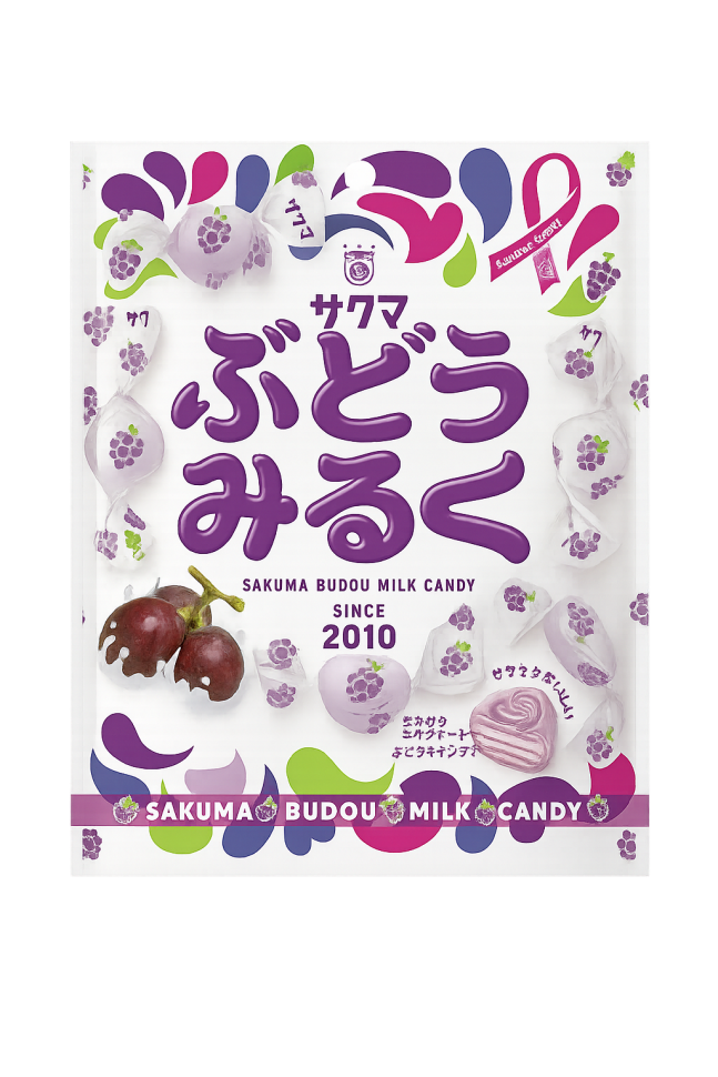 Леденцы Сакума Будо "Виноград и молоко", 40г, Япония