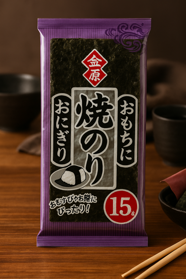 Водоросли Яки Нори обжаренные для онигири KINBARA, 15 листов 