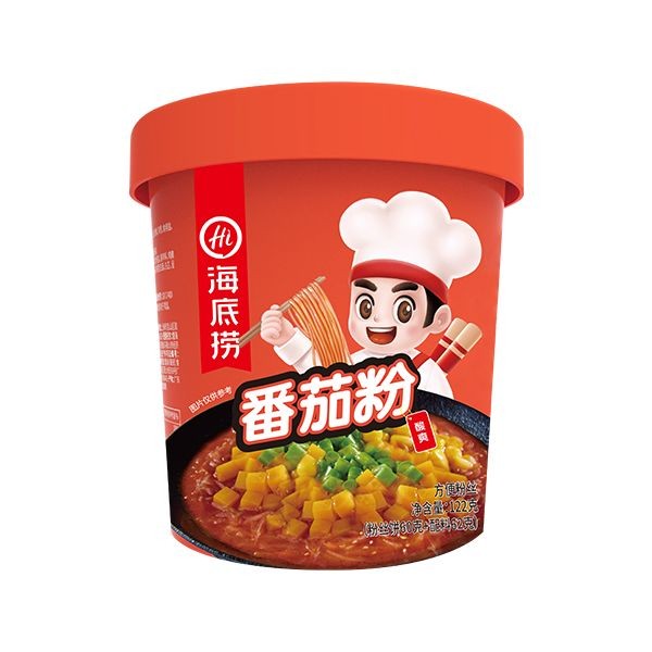 Фунчоза Хайдилао "Томатный суп" с зеленым луком, морковью и овощами, пряно-острая (рисовая стеклянная лапша), Haidilao, 122 г, Китай