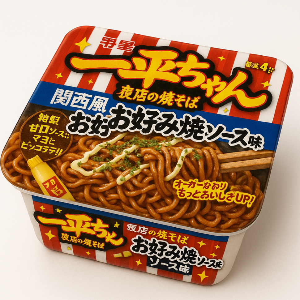 Якисоба "Ипей Тян" со вкусом окономияки по-кансайски "Ночной рынок" Мойджо Myojo Foods, Япония, 122г