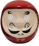 Керамическая японская кукла Дарума, красный цвет, 8х7см